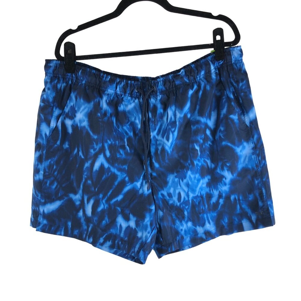 DSG Mens Rec Shorts Relaxed Fit 6" Inseam Water Repellent Blue & Black S